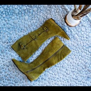 Aerosoles Green Suade Leather Tall Boot NWOB (K1)